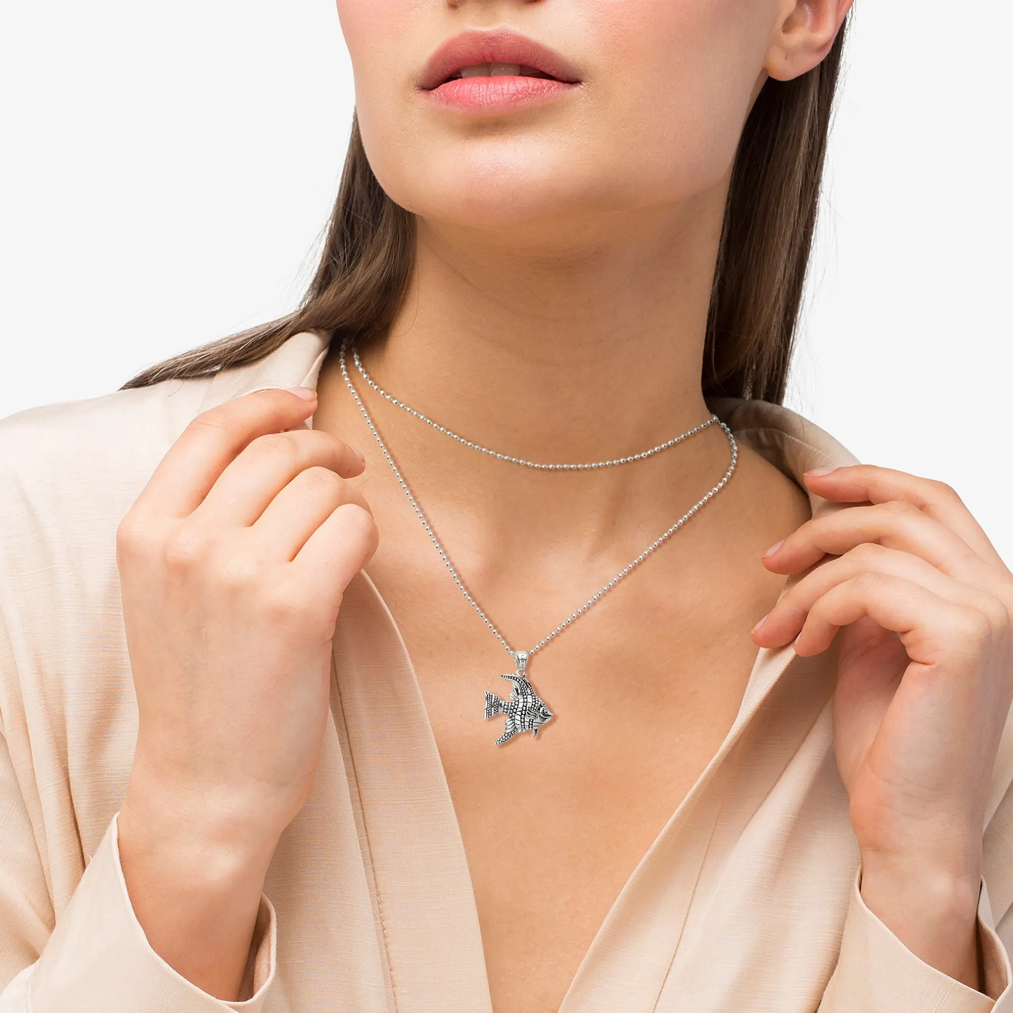 Rare Wonders Angel Fish Pendant Necklace